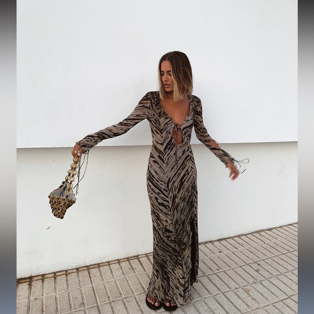 ZARA LONG PRINTED DRESS ZW COLLECTION